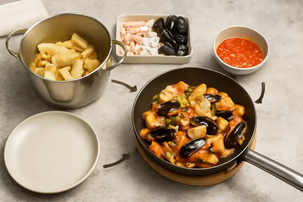Paccheri allo scoglio passo-passo: così eviti il rischio di pesce asciutto