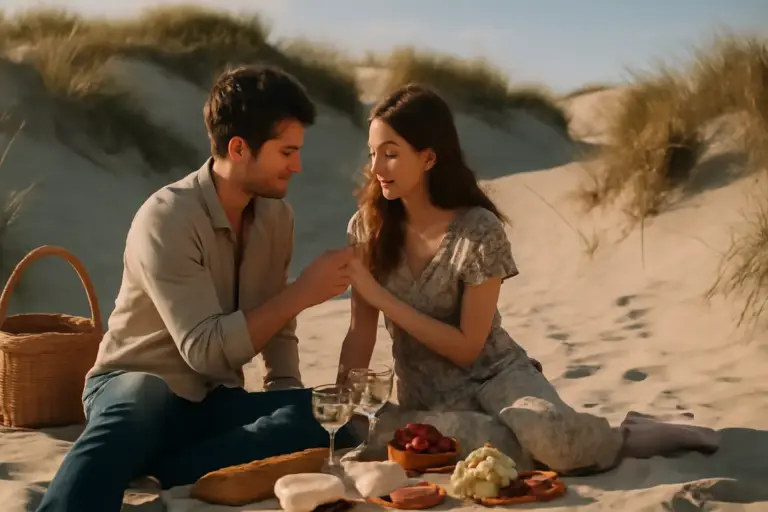 Picnic romantico tra le dune: piccoli gesti che trasformano la pausa pranzo in ricordo unico
